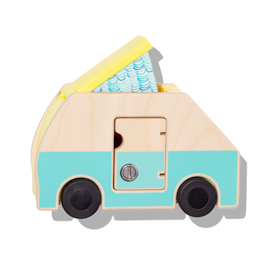 Wooden Camper With Locking Doors from The Free Spirit Play Kit