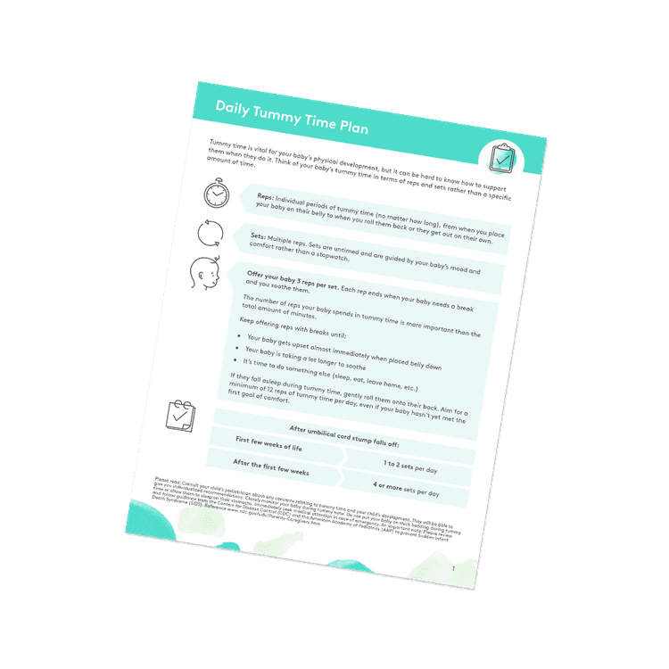 Daily Tummy Time Plan from The Tummy Time Course by Lovevery