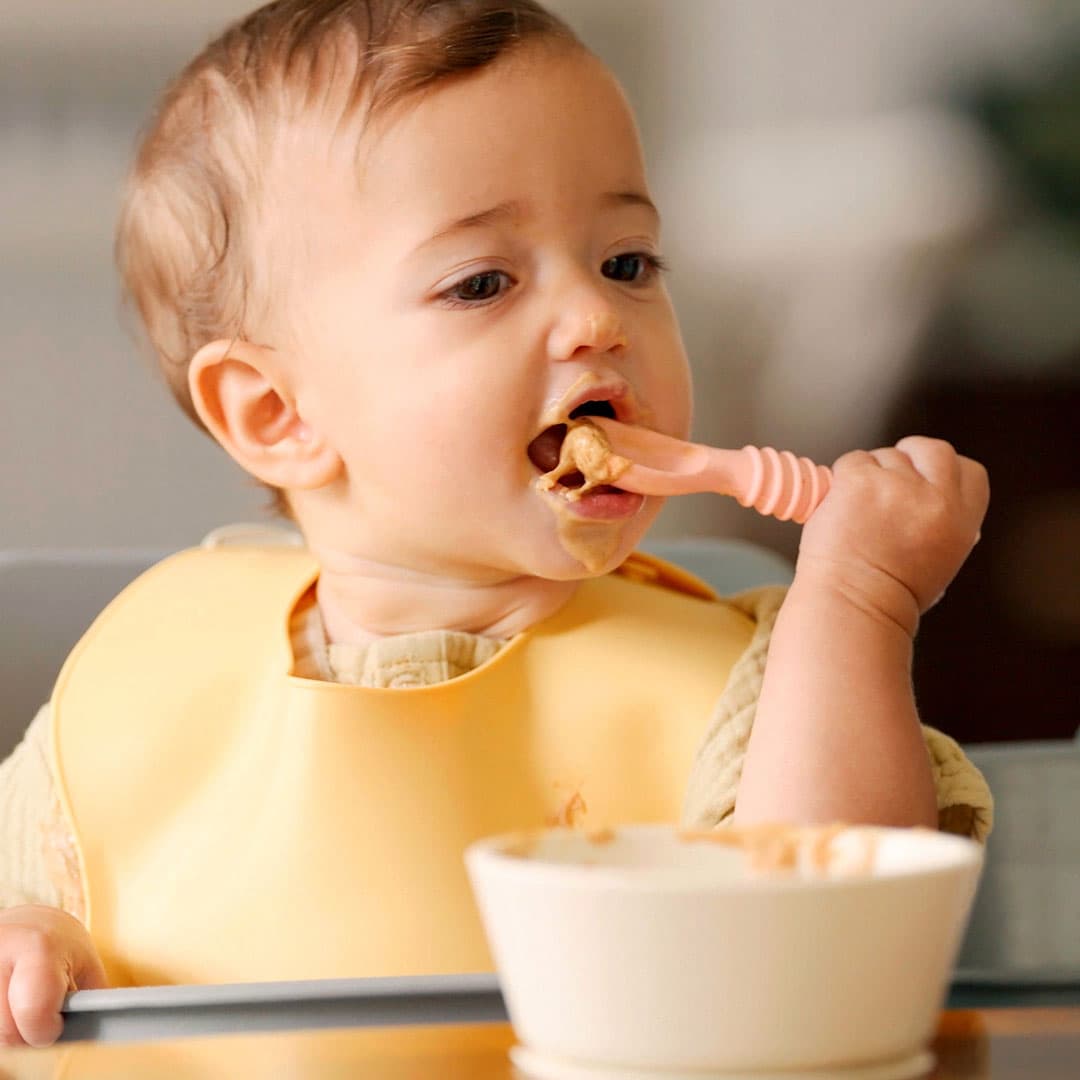 Baby eating food