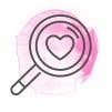 Pink Magnifying Glass Icon