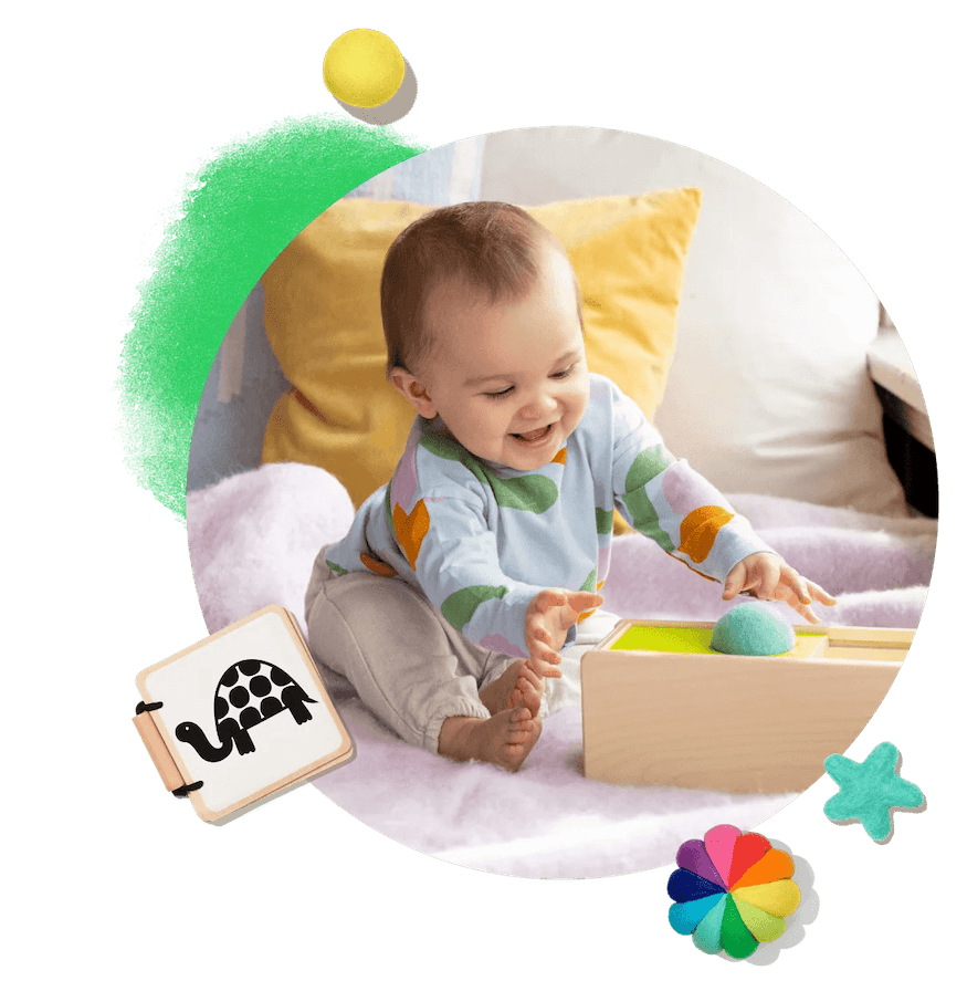 Baby playing with toys from The Play Kits